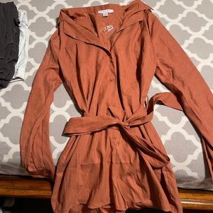 Boutique clay colored romper- size Large